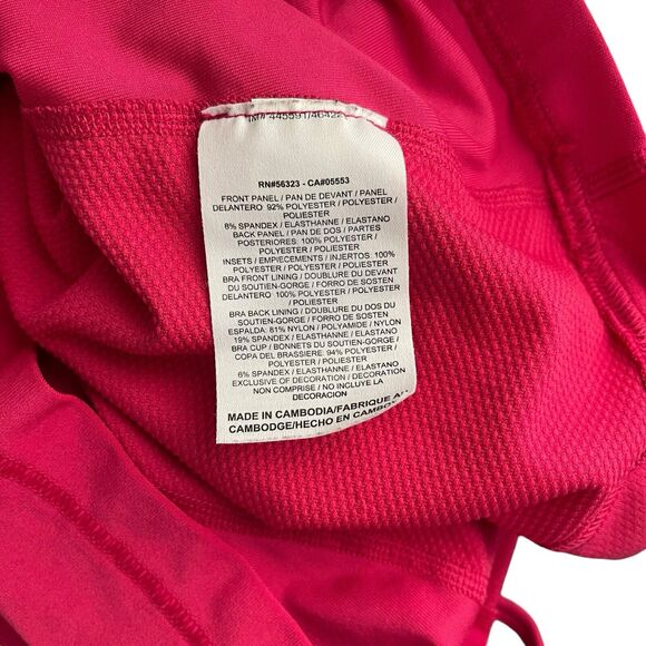 Nike XS Vneck Tank Top Racerback Shelf Bra Raspberry Red Workout Tee - Picture 3 of 11